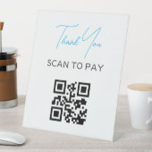 Signe De Table Code QR sans contact Payable numérisable noir blan (In SItu)