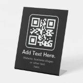 Signe De Table Code QR scannable moderne | Noir Blanc & Gris (Recto)