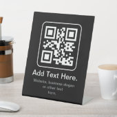 Signe De Table Code QR scannable moderne | Noir Blanc & Gris (In SItu)