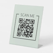 Signe De Table Code QR Scannez-Moi Vert Sauge Entreprise (Recto)