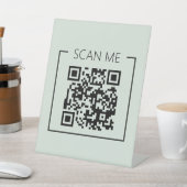Signe De Table Code QR Scannez-Moi Vert Sauge Entreprise (In SItu)
