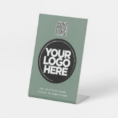 Signe De Table Code QR simple avec logo et texte personnalisés (Recto)