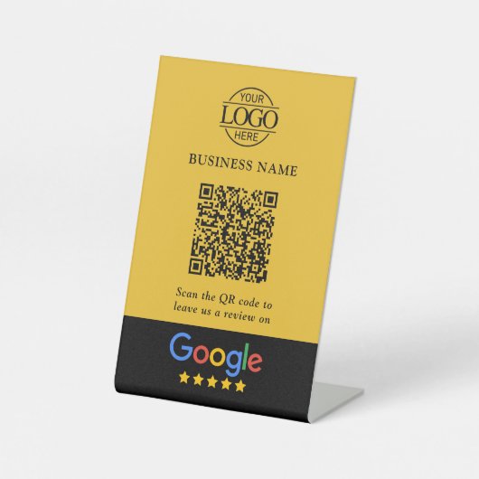 Signe De Table Code QR simple personnalisé pour les avis Google a (Recto)