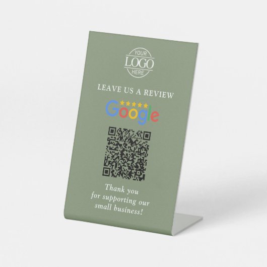 Signe De Table Code QR simple personnalisé pour les avis Google a (Recto)