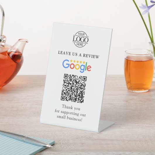 Signe De Table Code QR simple personnalisé pour les avis Google a (In SItu)
