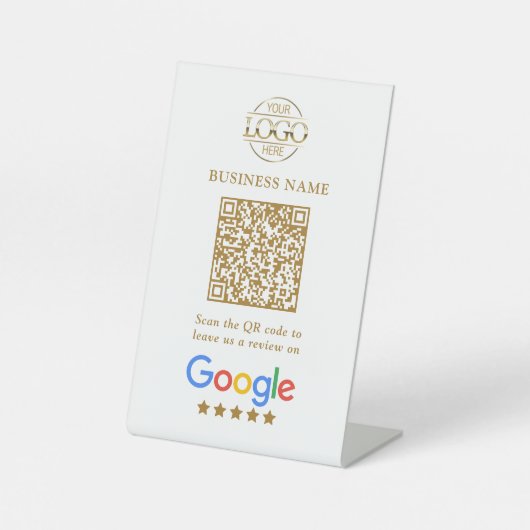 Signe De Table Code QR simple personnalisé pour les avis Google a (Recto)