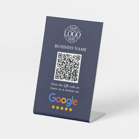 Signe De Table Code QR simple personnalisé pour les avis Google a (Recto)