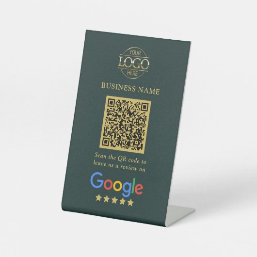 Signe De Table Code QR simple personnalisé pour les avis Google a (Recto)
