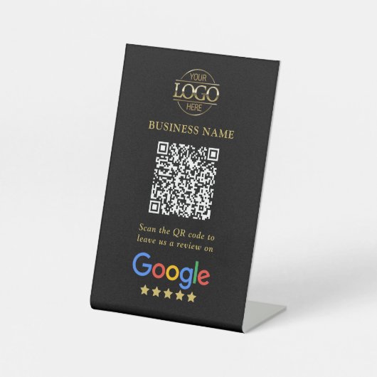 Signe De Table Code QR simple personnalisé pour les avis Google a (Recto)