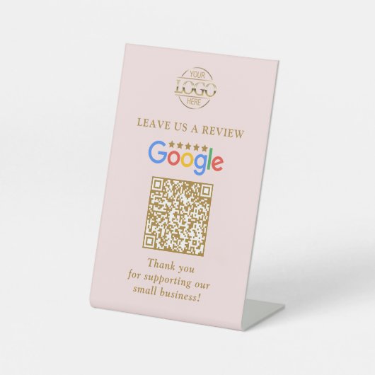 Signe De Table Code QR simple personnalisé pour les avis Google a (Recto)