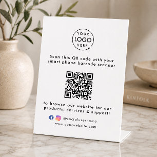 Signe De Table Code QR Site Web D'entreprise Scannez-Moi Logo Rés