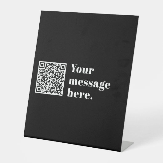 Signe De Table Code QR téléchargé et texte rétro modifiable (Recto)