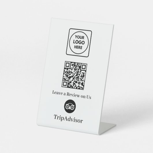 Signe De Table Code QR Tripadvisor | Affichage du lien de révisio (Recto)