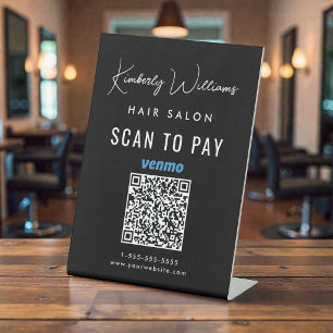 Signe De Table Code QR Venmo de paiement par numérisation pour le