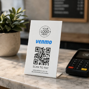 Signe De Table Code QR Venmo de paiement sans contact Ajouter un