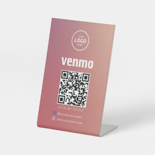 Signe De Table Code QR Venmo de paiement Scanner pour payer le