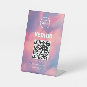 Signe De Table Code QR Venmo de paiement Scannez pour payer le