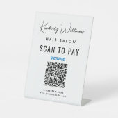 Signe De Table Code QR Venmo pour payer en scannant pour les entr (Recto)