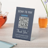 Signe De Table Code QR Venmo Scan pour payer Bleu Entreprise (In SItu)