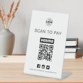 Signe De Table Code QR Venmo Signez Scannez pour payer les entrep