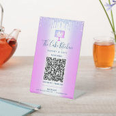 Signe De Table Code QR Violet Payer Ici Gâteau Boulangerie Paille (In SItu)