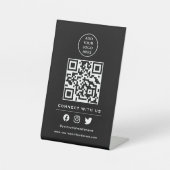 Signe De Table Code QR Votre Logo Suivez L'Analyse Pour Vous Conn (Recto)