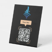 Signe De Table Code QR Wi-Fi gratuit simple (Recto)