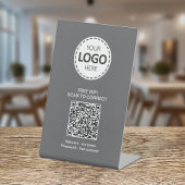 Signe De Table Code QR WIFI et logo d'entreprise
