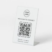 Signe De Table Code QR Wifi | Logo d'entreprise Scannez pour vous (Recto)
