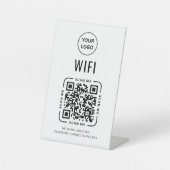 Signe De Table Code QR Wifi | Logo d'entreprise Scannez pour vous (Recto)