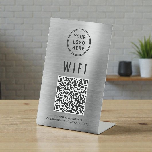 Signe De Table Code QR Wifi Logo Entreprise Scannez pour vous con