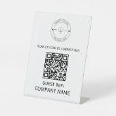 Signe De Table Code QR Wifi Mot de passe et nom de réseau Blanc (Recto)