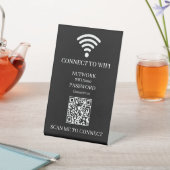 Signe De Table Code QR WiFi Noir | Scannez pour Connecter Design (In SItu)