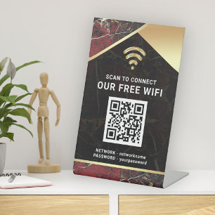 Signe De Table Code QR Wifi Personnalisé de Mot de Passe de Résea