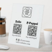 Signe De Table Code QR Zelle PayPal | Scannez pour payer le logo (In SItu)