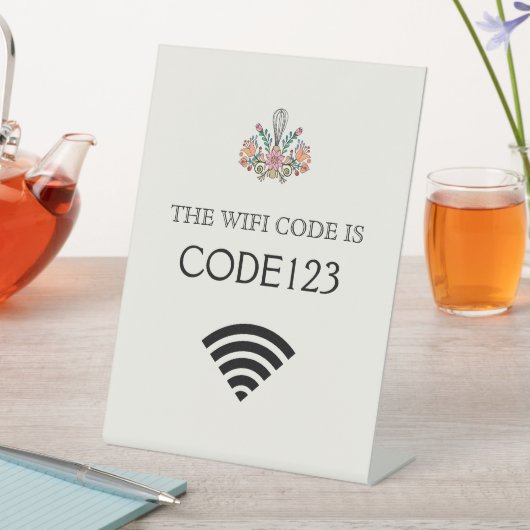 Signe De Table Code Wifi de boulangerie QR (In SItu)