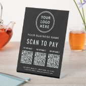 Signe De Table Codes QR de paiement par balayage sur tablette (In SItu)