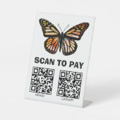 Signe De Table CODES QR POUR PAYER SCANNER Papillon Aquarelle Per (Recto)