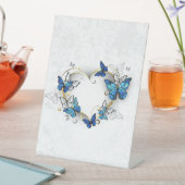 Signe De Table Coeur bijoux avec papillons Morpho (In SItu)