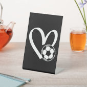 Signe De Table Coeur de balle de football (In SItu)