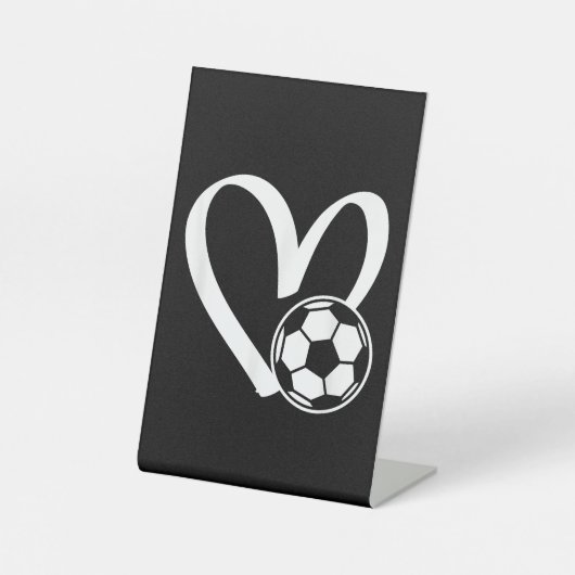 Signe De Table Coeur de balle de football (Recto)