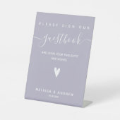 Signe De Table Coeur & Élégant Script - Signature du livre d'or M (Recto)