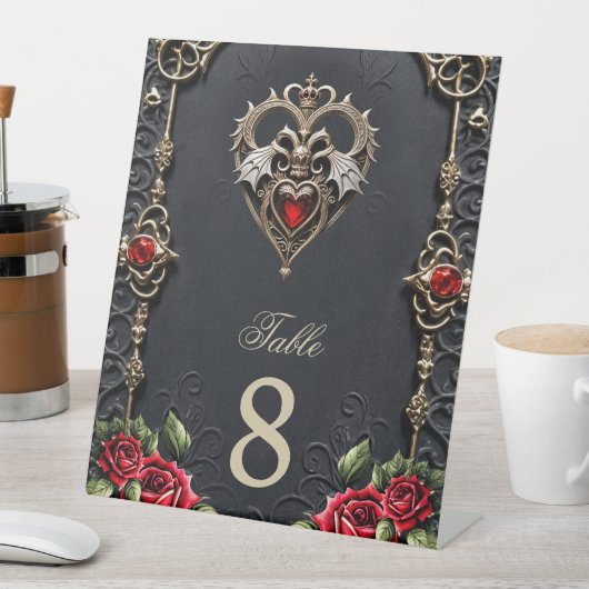 Signe De Table Coeur gothique étonnant (In SItu)