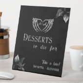 Signe De Table Coeur gothique Whimsigoth Mariage en argent Desser (In SItu)