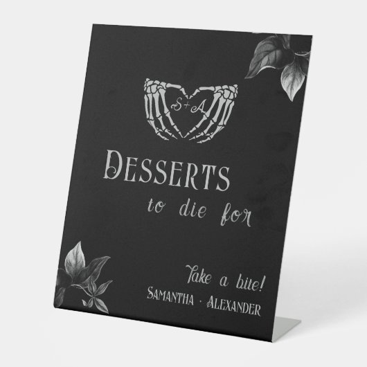 Signe De Table Coeur gothique Whimsigoth Mariage en argent Desser (Recto)