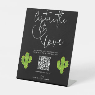 Signe De Table Coeur jaune Cactus Fiesta Love Capturer l'amour