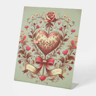 Signe De Table Coeur vintage Valentine's day xoxo