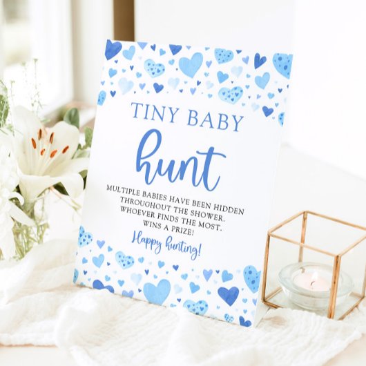 Signe De Table Coeurs Bleus Valentine Minuscule Baby Chasse Douch