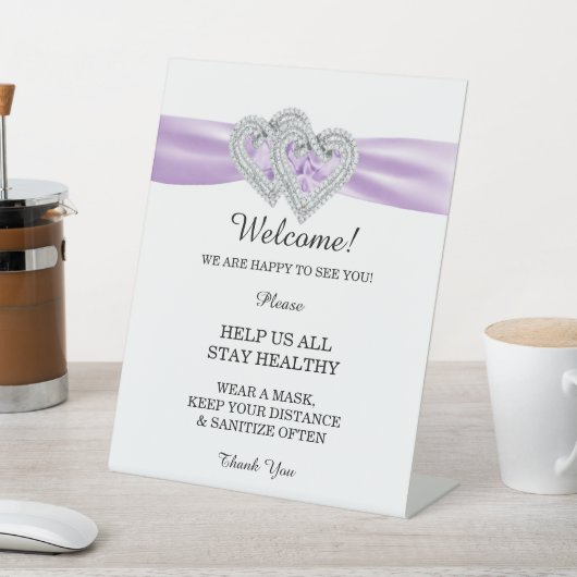 Signe De Table Coeurs de diamant Purple Ribbon Sécurité des Maria (In SItu)