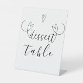 Signe De Table Coeurs modernes Noir Blanc Mariage Dessert Table (Recto)